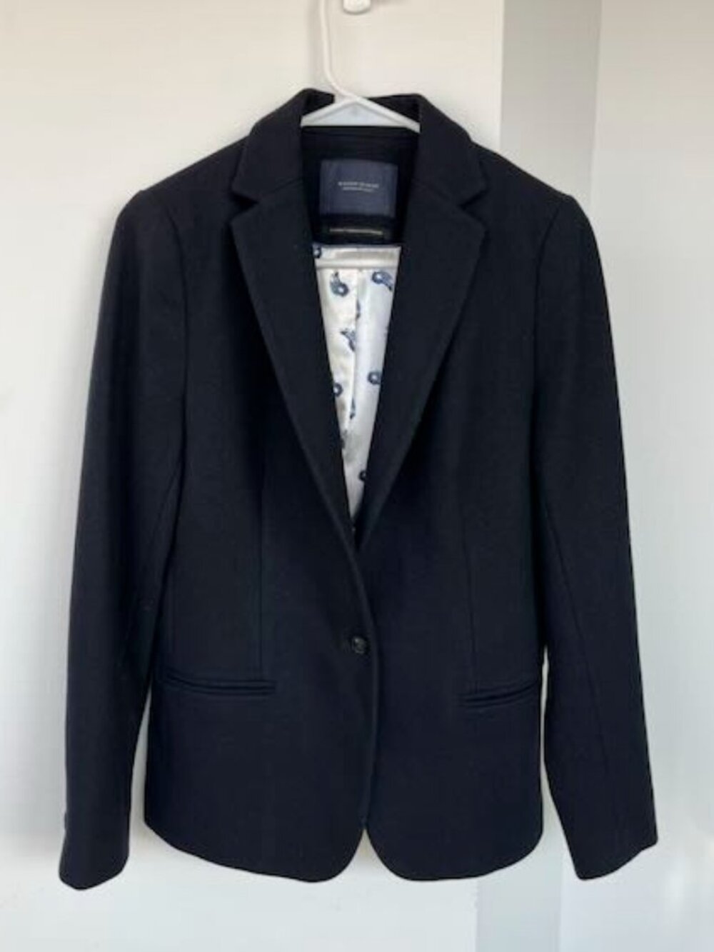 Maison Scotch Navy Wool Blazer Paisley Lining Size 1 Scotch & Soda
